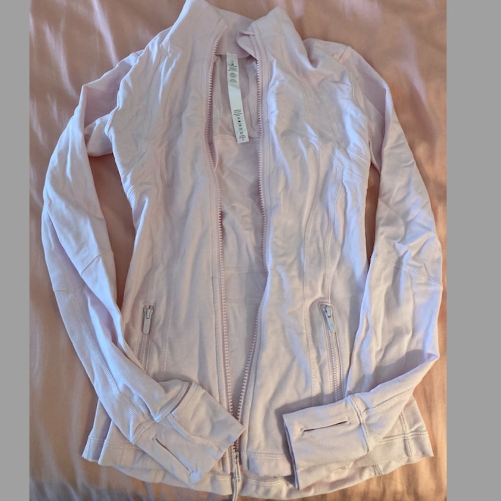 Lululemon Women's light pink zip-up sweatshirt, size: 2